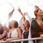 festival security - concert goers having a great time at a festival